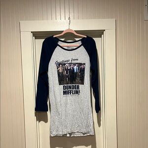 Dunder Mifflin Women's Sleep dress- Gray and Black